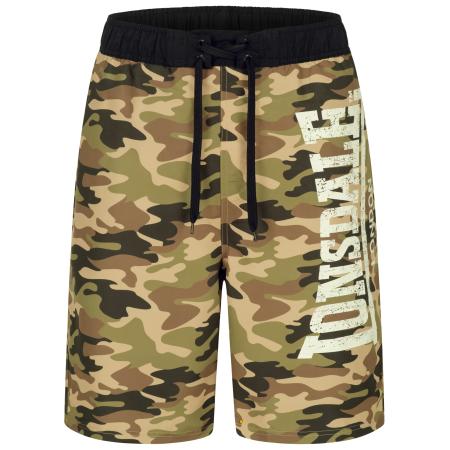 LONSDALE Sportzwembroek beige / lichtbruin / groen / zwart / wit