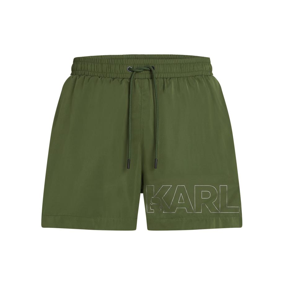 Karl Lagerfeld Karl Lagerfeld Zwemshorts olijfgroen / wit -