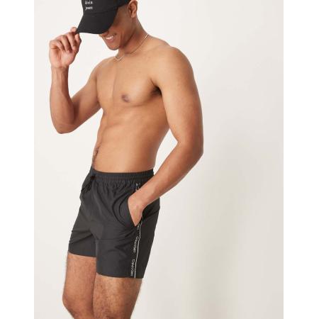 Calvin Klein - Zwemshort met logobies en trekkoord in zwart