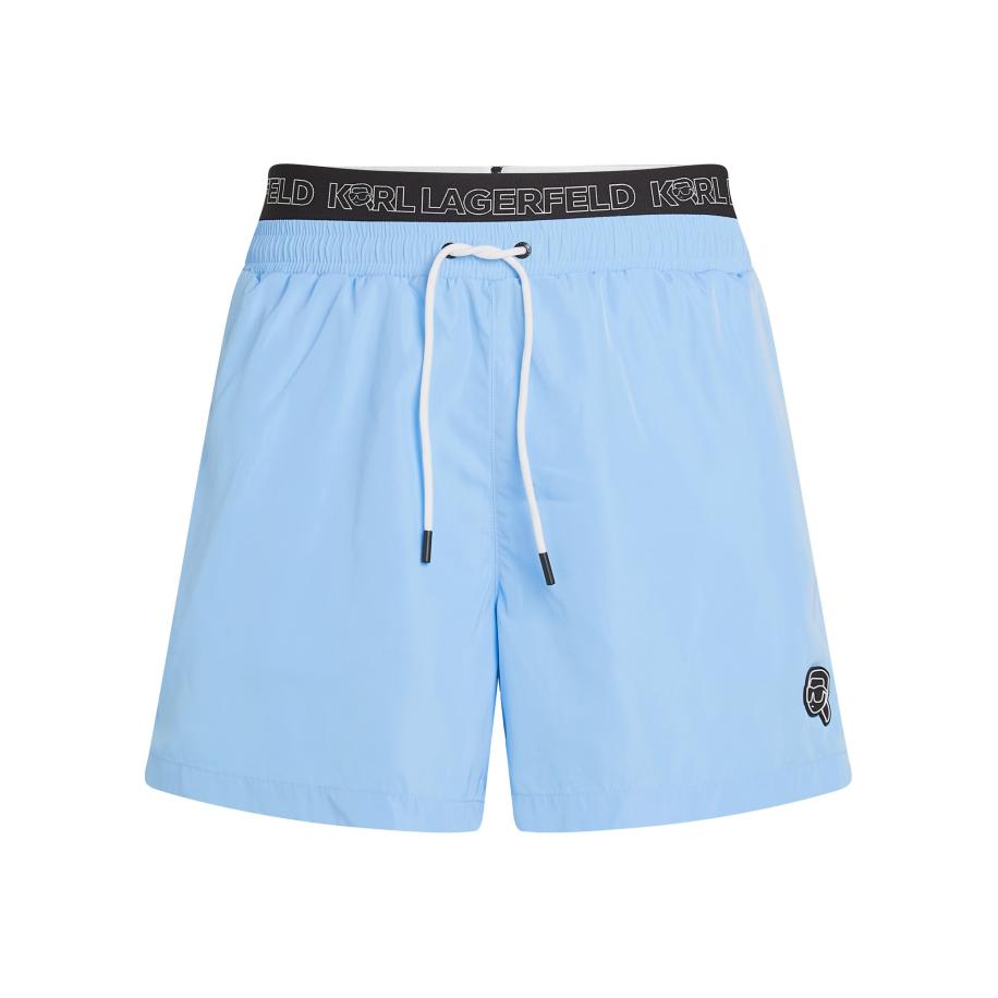 Karl Lagerfeld Karl Lagerfeld Zwemshorts Ikon lichtblauw / zwart / wit -