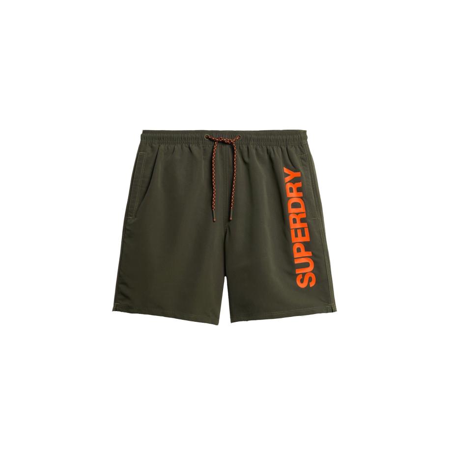 Superdry Superdry Zwemshorts olijfgroen / oranje -