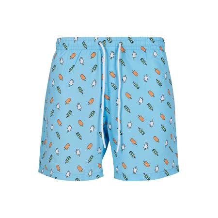 Urban Classics Urban Classics Zwemshorts lichtblauw / geel / wit