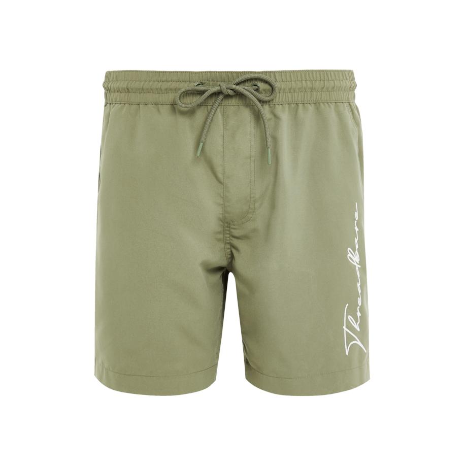 Threadbare Threadbare Zwemshorts Emblem kaki / wit -