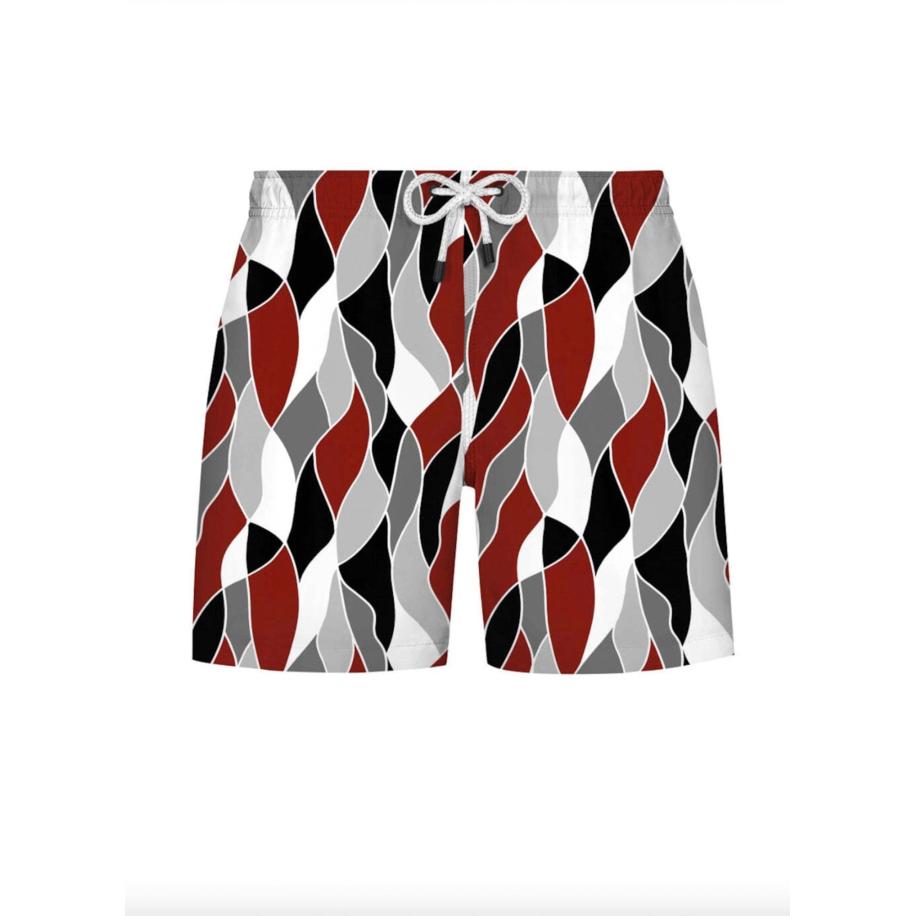 WESTMARK LONDON WESTMARK LONDON Zwemshorts Geometric grijs / rosa / zwart / wit -