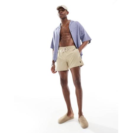 Polo Ralph Lauren - Traveler - Slim-fit halflange zwemshort met logo in beige-Neutraal