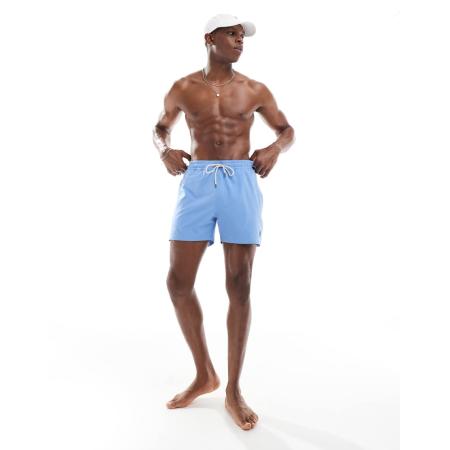 Polo Ralph Lauren - Traveler - Slim-fit halflange zwemshort met logo in middenblauw