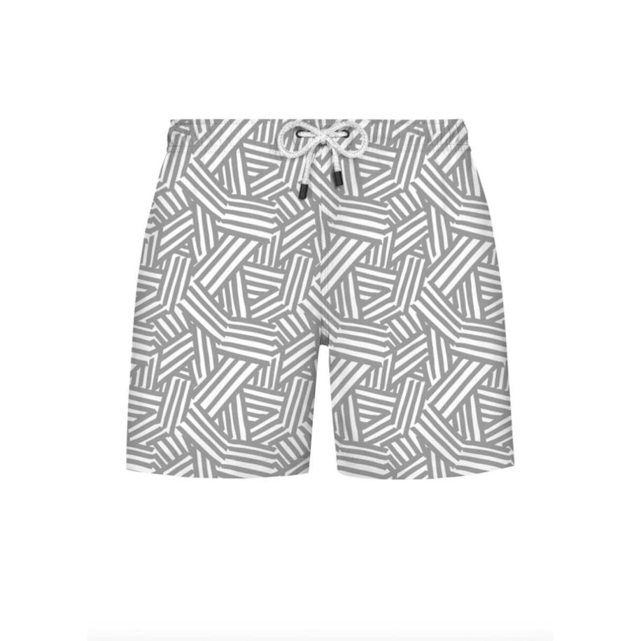 WESTMARK LONDON WESTMARK LONDON Zwemshorts GEOMETRIC grijs / wit -