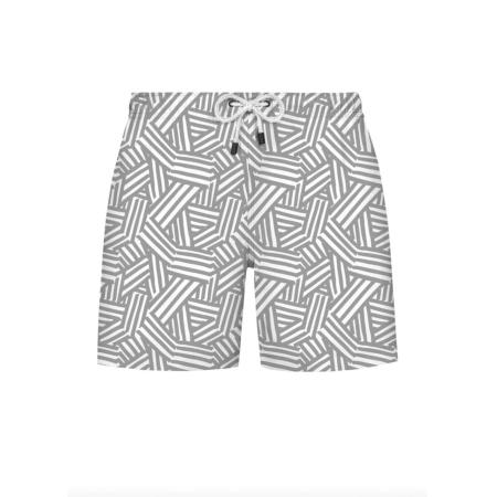 WESTMARK LONDON WESTMARK LONDON Zwemshorts GEOMETRIC grijs / wit