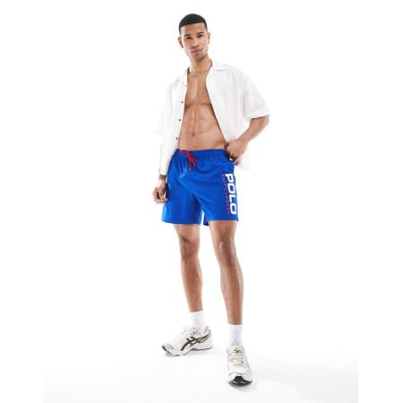 Polo Ralph Lauren - Sport Capsule - Traveler - Zwemshort met logo in koningsblauw