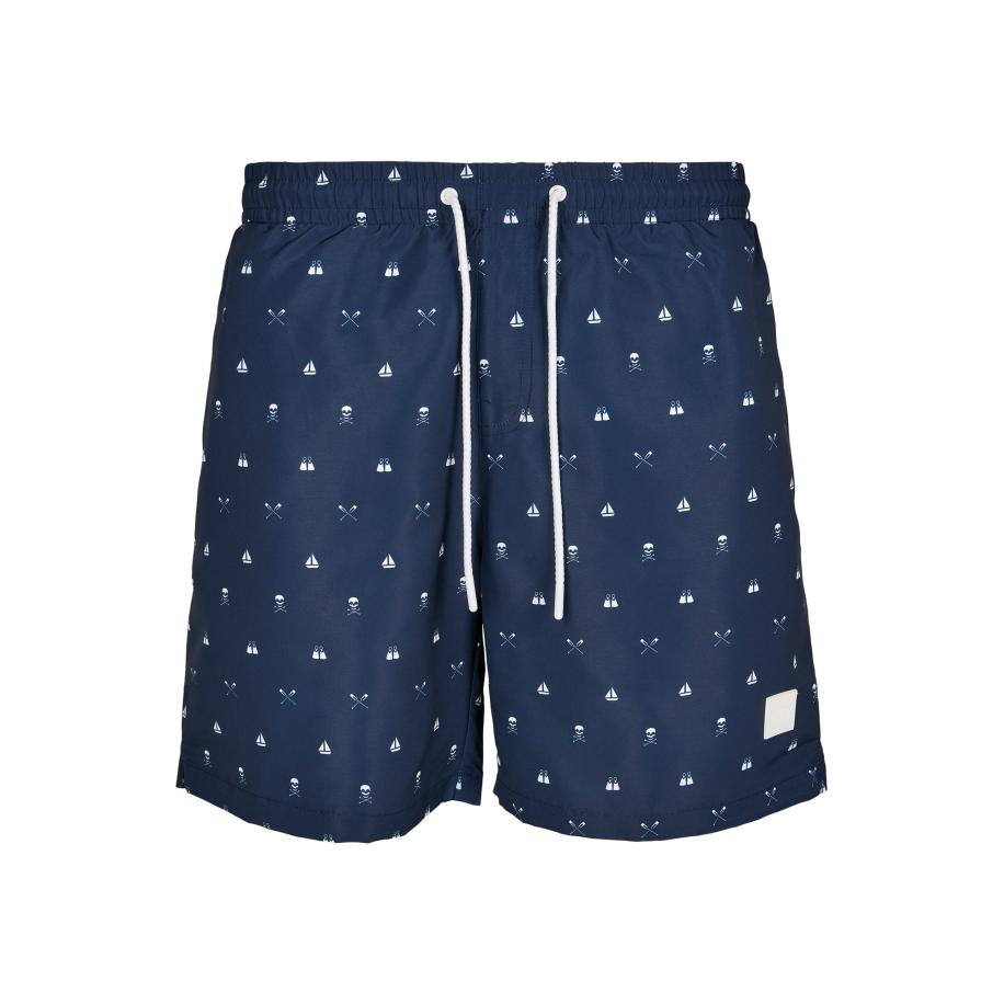 Urban Classics Urban Classics Zwemshorts marine / wit -