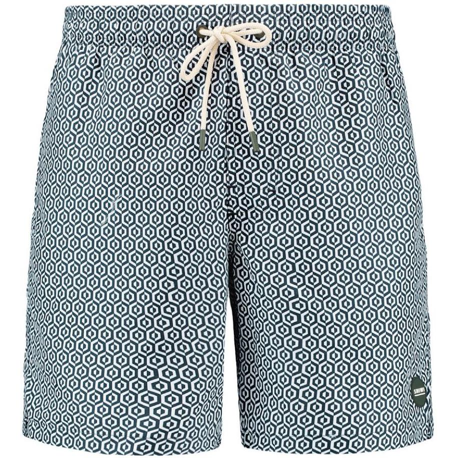 Shiwi Zwembroek Mike Geo Tile Donkergroen -