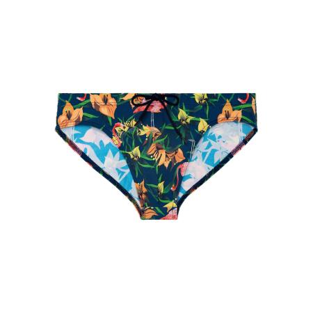 HOM HOM Zwembroek Flamingo navy / groen / oranje / rood