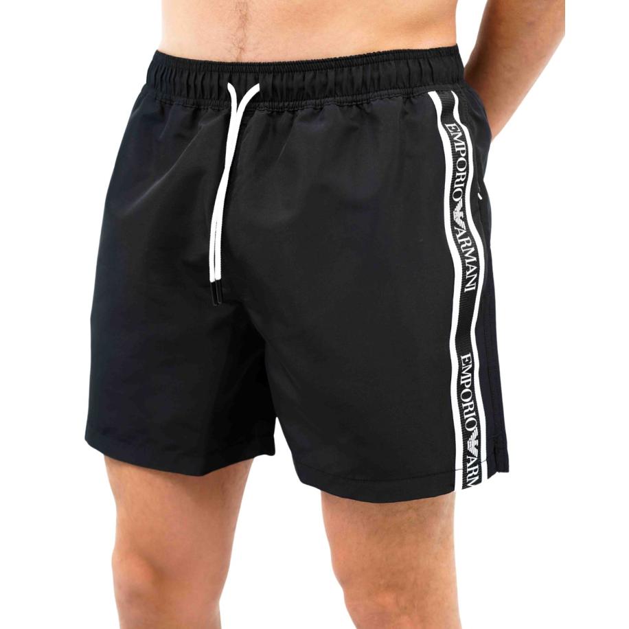 Emporio Armani Man Woven Boxer Beachwear Zwart