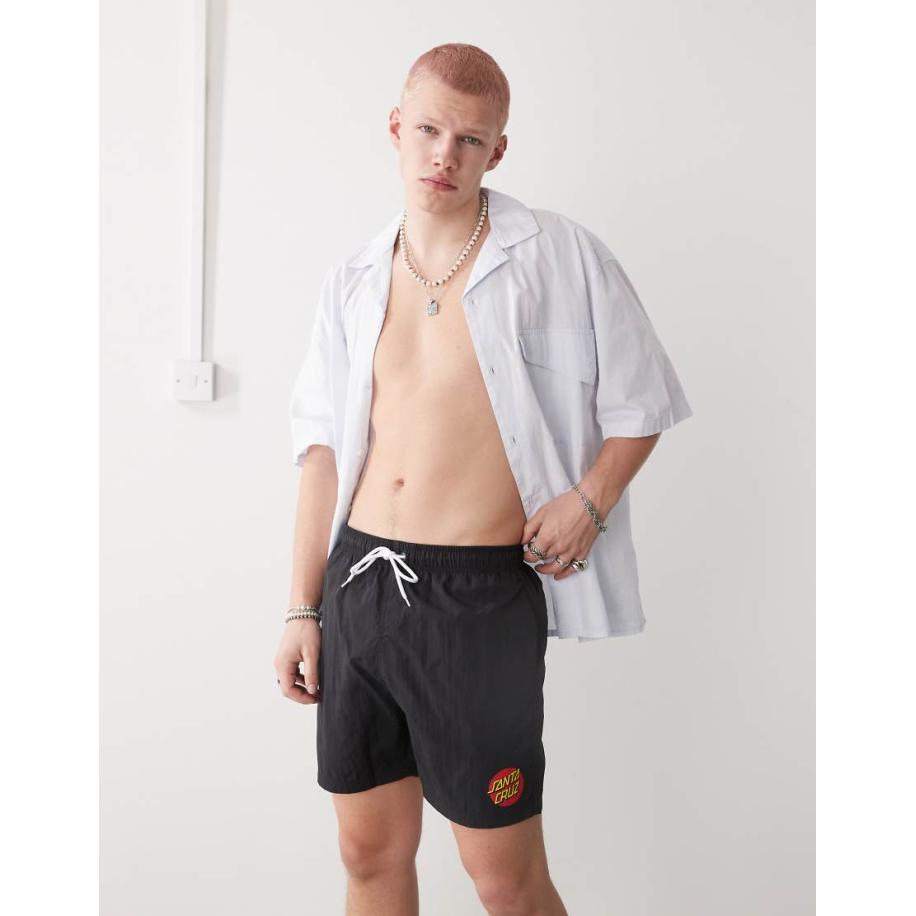 Santa Cruz - Classic Dot - Zwemshort met logo in zwart Zwart