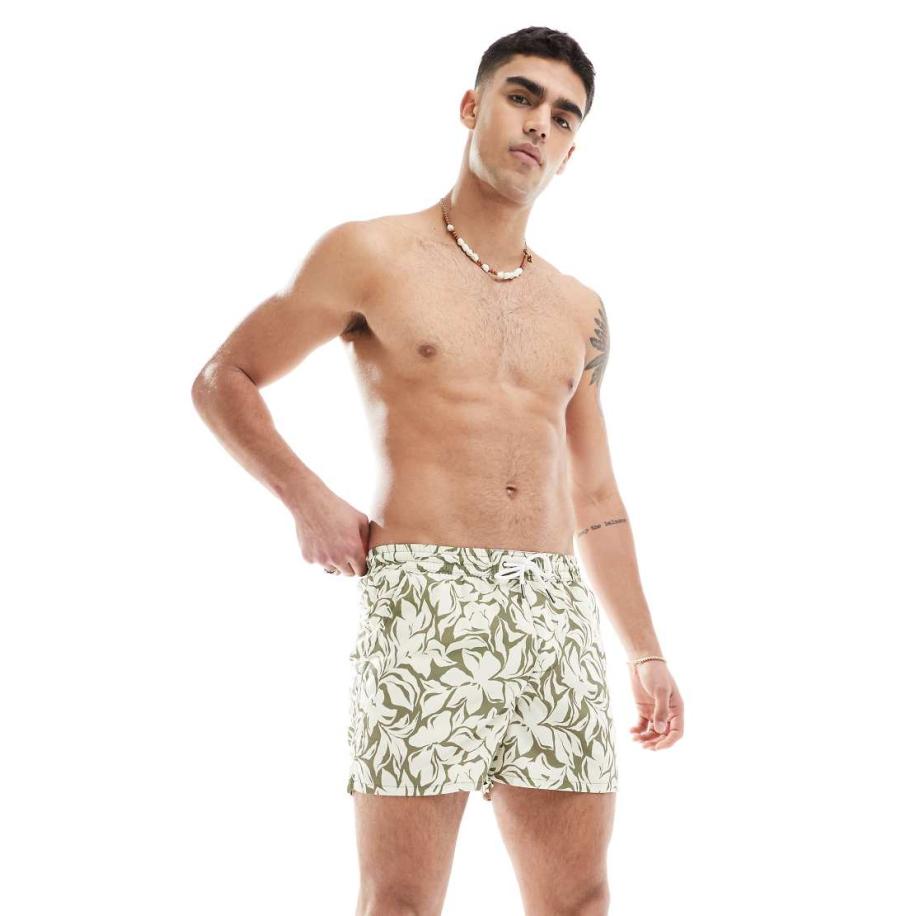 Aray - Zwemshort met abstracte bloemenprint in groen Groen