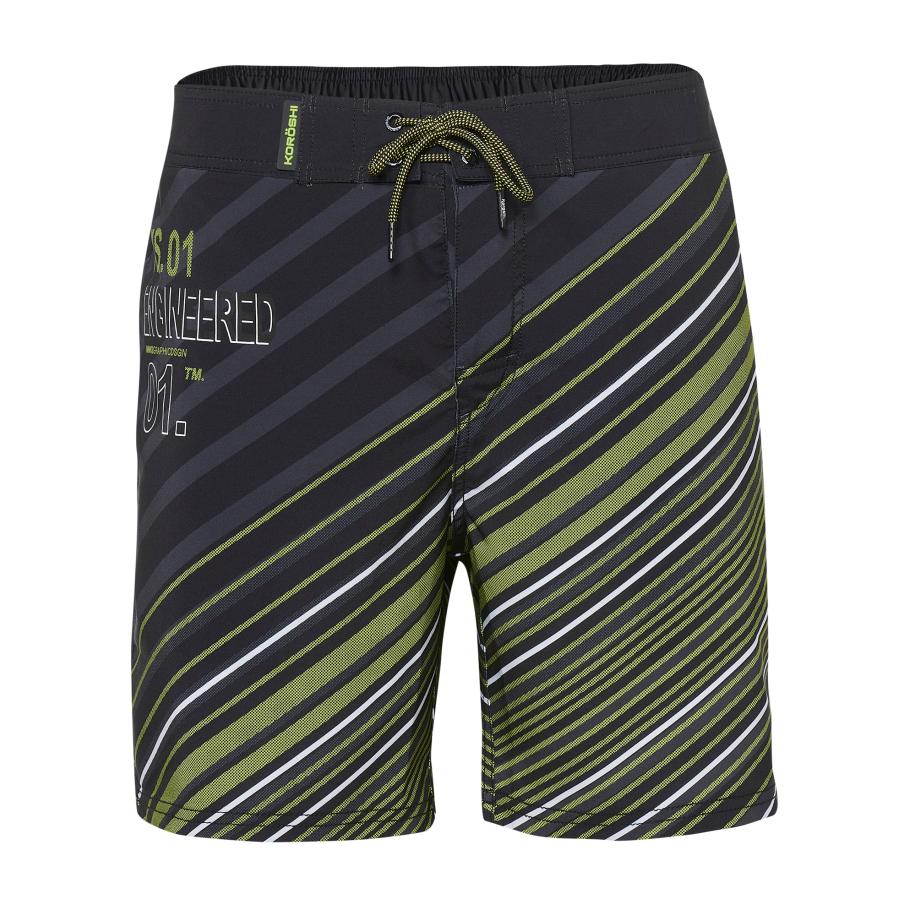 KOROSHI KOROSHI Zwemshorts groen / lichtgroen / zwart / offwhite -